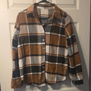 Plaid Button-Up Shirt